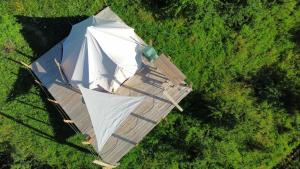 an overhead view of a boat in the grass at Bell View 