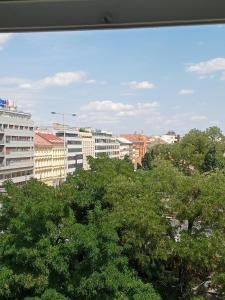 a view of a city with trees and buildings at Powder Tower Suites in Prague