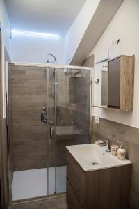 a bathroom with a shower and a sink at QUEEN appartamenti e camere in Campofilone