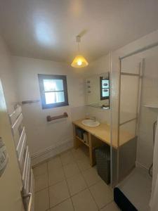 a bathroom with a sink and a mirror at Appartement chalet 4 pers 45m2 Puy Saint Vincent in Puy-Saint-Vincent