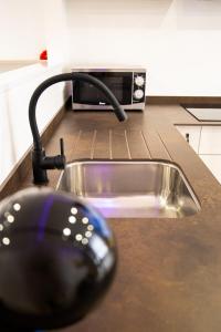 a kitchen sink with a black mouse sitting next to it at Luxury Suite Borinquen in Playa de las Americas