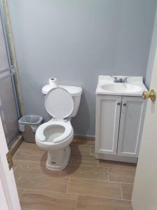 a bathroom with a toilet and a sink at HOSPEDAJE DOÑA ENEDINA in Ciudad Acuña