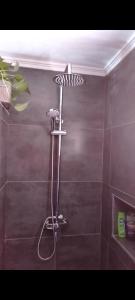 a shower with a shower head in a bathroom at Home From Home in Teguise