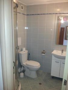 Et badeværelse på Szopoli Hills Nemski Apartments B17