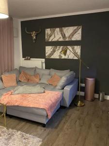 Postel nebo postele na pokoji v ubytování Schoene Eigentumswohnung in Meppen im Emsland