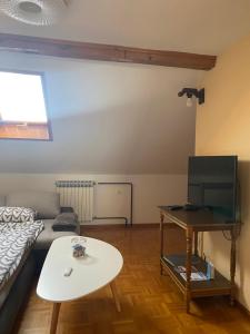 a living room with a couch and a table at MARIA in Varaždin