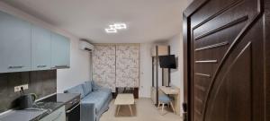 Kuchyň nebo kuchyňský kout v ubytování Chasapis Luxury Studios & Apartments
