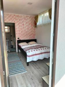 1 dormitorio con 1 cama en una habitación en Vila Noris en Borşa
