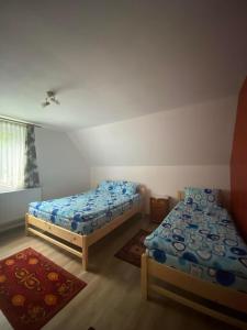 una camera con 2 letti e un tappeto di Cabana veverita a Sîntimbru-Băi