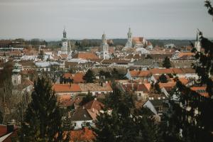 A general view of Sopron or a view of the city taken from a panziókat