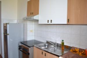 a kitchen with a sink and a refrigerator at Appartamento La Chiusa in Monticiano +20 photos
