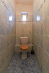 プラーシリにあるChalupa Prášilyのバスルーム(木製の便座付きトイレ付)