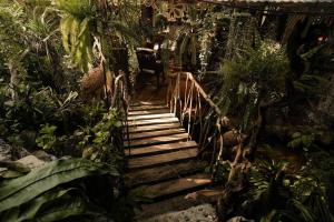 a set of stairs in a garden with plants at Monte Alto Eco Resort Villas in Villaba