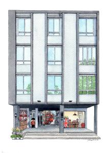 an architectural rendering of a building with windows at 177 Guest House in Nantou City