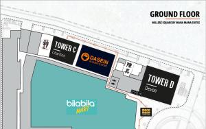 um mapa do piso térreo da torre d em Millerz Square Mana-Mana Suite em Kuala Lumpur