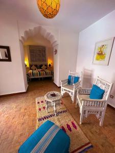 Posezení v ubytování Les Terrasses d'Essaouira - Yoga Studio