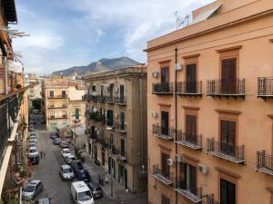 an aerial view of a city street with buildings at La Masa Apartment in Palermo