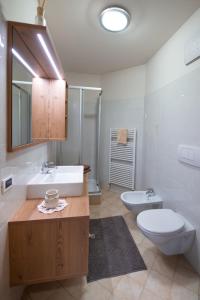 a bathroom with a sink and a toilet at Steidlerhof in Bolzano