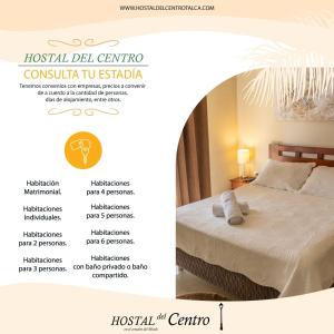 plakat hotelu del centro w pokoju hotelowym w obiekcie Hostal Del Centro Talca w mieście Talca