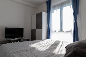 Cama o camas de una habitación en Apartamentul Ștefan Băile Felix