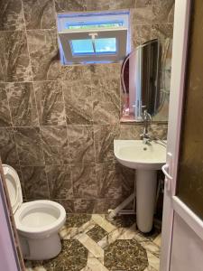 un bagno con un water e un lavandino di Aloha House a Akhaltsikhe