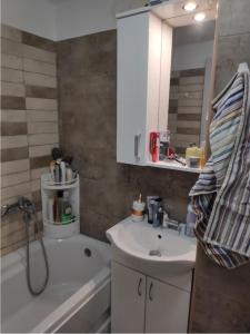 Koupelna v ubytování Nikolaj