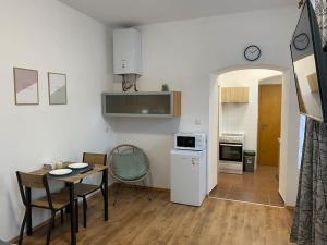 Kuchyň nebo kuchyňský kout v ubytování Cozy 1 BR studio in the center of Pilsen