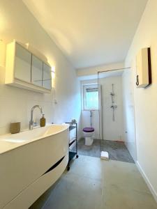 y baño con lavabo y aseo. en Cityapartment SB Am Homburg, en Saarbrücken