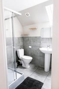 a bathroom with a toilet and a sink at LMK in Serris