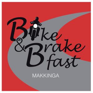 a logo for a barbecue festival with a person on a knife at Bike & Brake Fast Makkinga in Makkinga