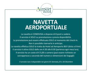 un flyer pour aventura aeropodvisor avec un bleu dans l'établissement Airport Hotel Bergamo, à Bagnatica