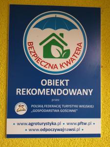 Certifikát, ocenenie alebo iný dokument vystavený v ubytovaní Arenda Noclegi Niedzica