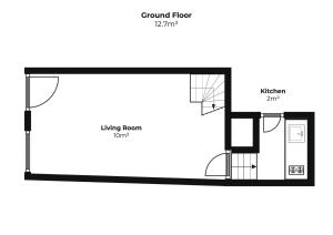 a floor plan of a small house at Tiddles in St Ives