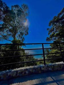 płot z drzewami i niebieskim niebem w obiekcie Zuri Kvariati w mieście Kvariati