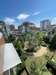 an aerial view of a park in a city at Sissy20 Apartman in Budapest