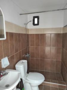 a bathroom with a toilet and a sink at Ioanna Residence Kattavia in Kattavía