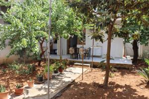 a garden with trees and a table and chairs at Casa Vacanze Galatone delle Arance in Galatone +2 photos