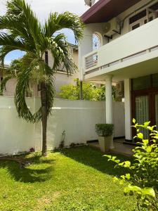 uma palmeira em frente a uma casa em Heritage Villa colombo7 em Colombo