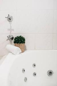 una planta sentada al borde de una bañera en Stylish Family Bliss & SPA Heaven - The Gleam, en Dubbo 28 fotos más