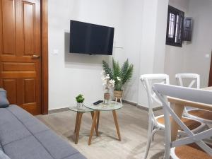 Televízia a/alebo spoločenská miestnosť v ubytovaní Apartamentos Alhambra Granada 3000
