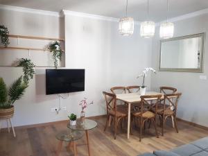 Televízia a/alebo spoločenská miestnosť v ubytovaní Apartamentos Alhambra Granada 3000
