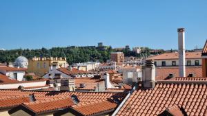 an aerial view of a city with red roofs at Milano Apartment in Trieste