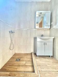 ein Bad mit einem Waschbecken und einem Spiegel in der Unterkunft Talia Apartments in Budva