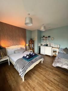 Postel nebo postele na pokoji v ubytování The Little Snug Carmarthen West Wales