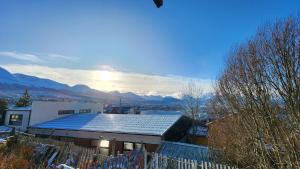 a roof of a house with snow on it at Departamento Los Fueguinos - Ushuaia in Ushuaia