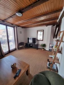 TV a/nebo společenská místnost v ubytování Maison Alsacienne au cœur du vignoble