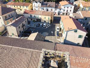 an aerial view of a city with roofs at Ca' di Leo in Santa Fiora