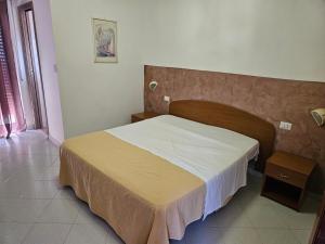 ein Schlafzimmer mit einem Bett in einem Zimmer in der Unterkunft Hotel Souvenir in Ercolano