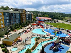 an aerial view of a water park at a resort at The Resort at Governor's Crossing in Pigeon Forge