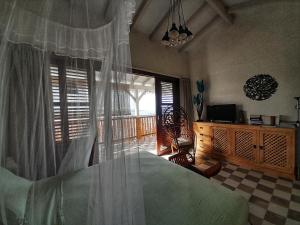 Μια τηλεόραση ή/και κέντρο ψυχαγωγίας στο Studio Frangipani dans Villa Fleurs des Iles